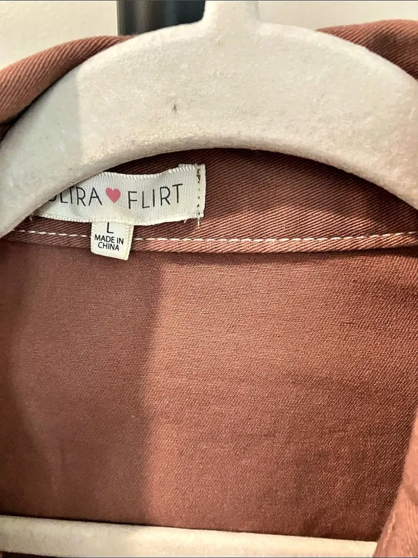 Ultra Flirt Utility Jacket Cotton in Brown Size Large - Image 6