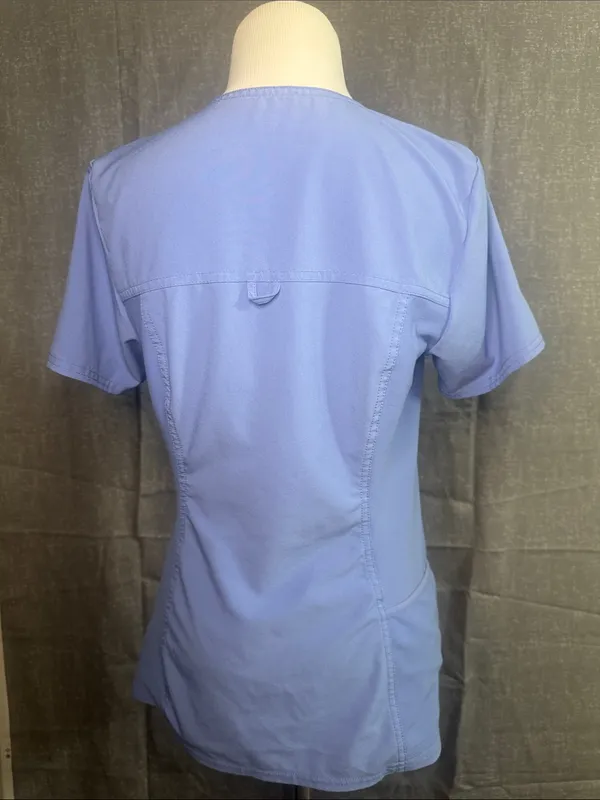 Cherokee iFlex V-Neck Medical Scrub Top in Light Blue - Image 7