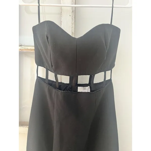 Cinq à Sept $695 Silk‎ Designer Annalie Gown Leg Slit Cut Out Size 0 - Image 4
