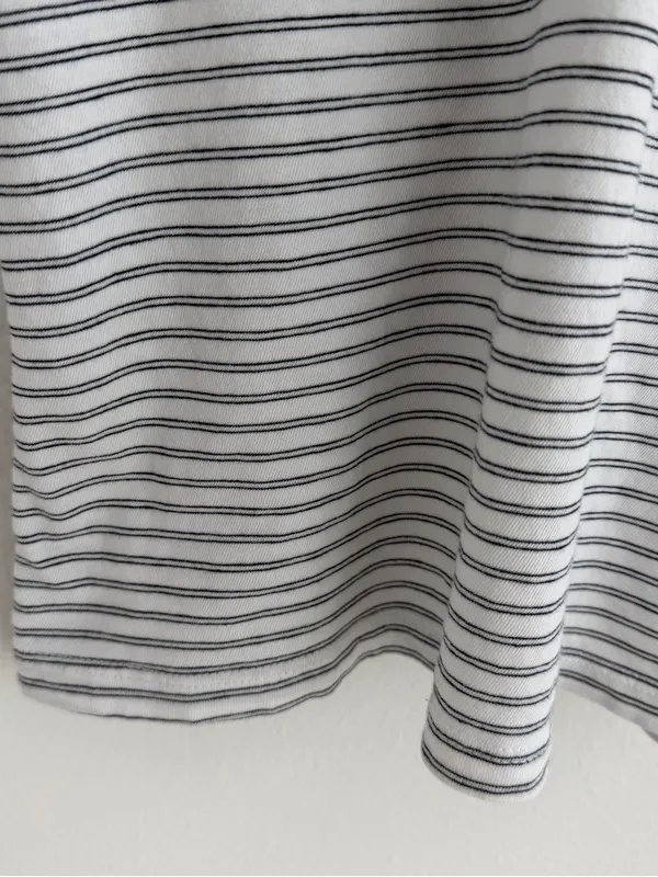 Brandy Melville Striped Baby Tee White Black One Size - Image 4