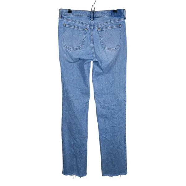 Abercrombie & Fitch 90s Straight Mid Rise Jeans Size 27 Extra Long Blue Retro - Image 3