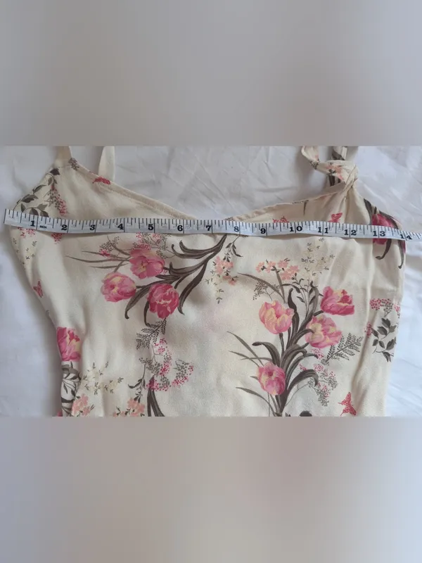 Reformation Christianna Dress Leila Floral Tie Strap Midi XS - Image 9