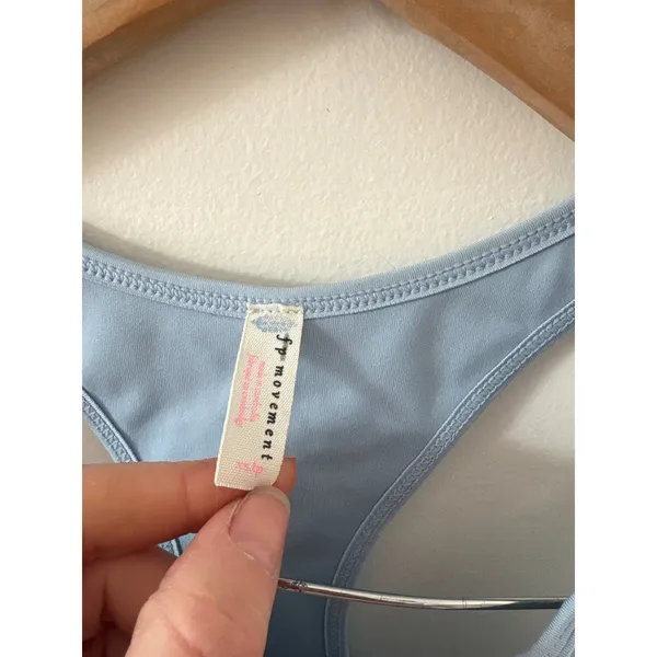 FP Movement by Free People‎ Light Blue Racerback Sports Bra Crop Top Size XS - Image 2