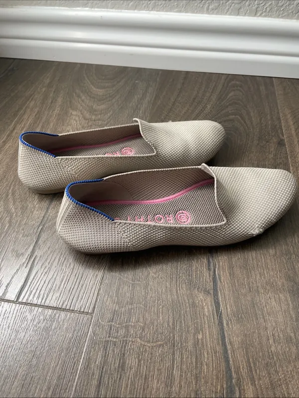 Rothy's Light Beige Ecru Slip-On Flat Loafers, Size 7, Flawed - Image 2