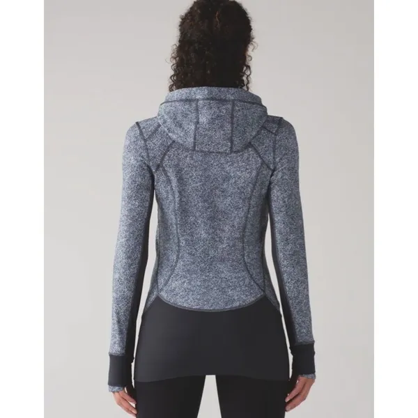 Lululemon Athletica Womens Daily Practice Zip Up Hooded Jacket Gray Black Size 8 - Image 5