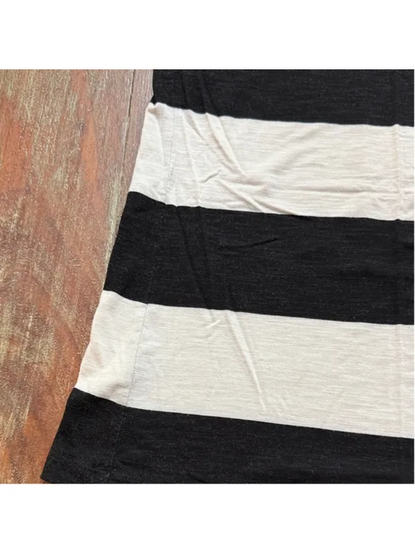Loft Black and White Striped Tank Top Medium - Image 4