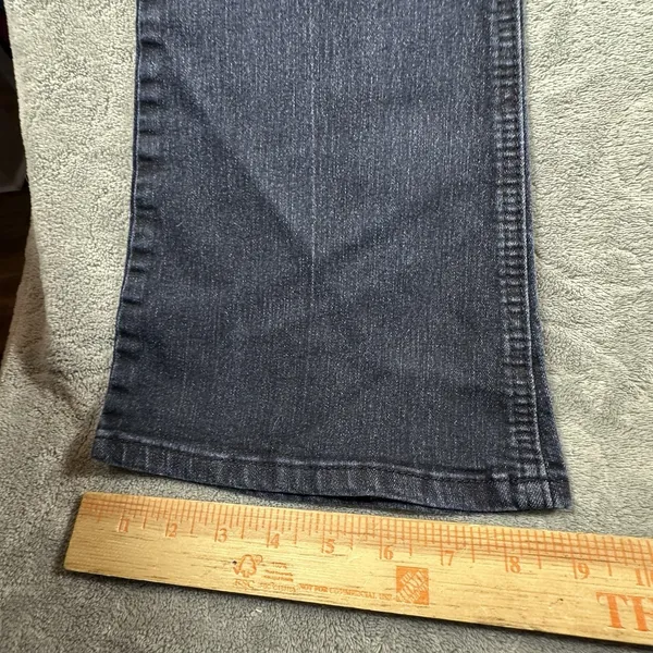 Democracy Ab Solution Bootcut Jeans Womens 10 Stretch Distressed Rips Boho Dark - Image 4