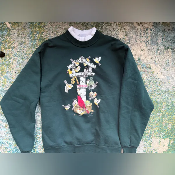 Vintage Morning Sun Bird Buffet crewneck sweatshirt, size medium - Image 9