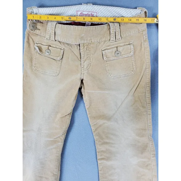 Abercrombie Y2K Low Rise Corduroy Pants Flare Sz 10 Boho Indie Festival Cargo - Image 7