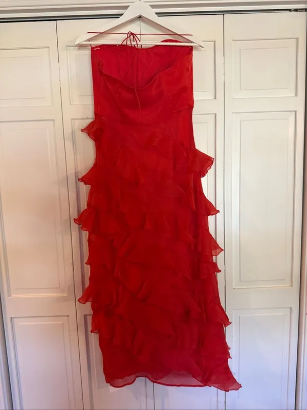 Hutch Lou ruffled tiered square neck halter midi dress - Image 5