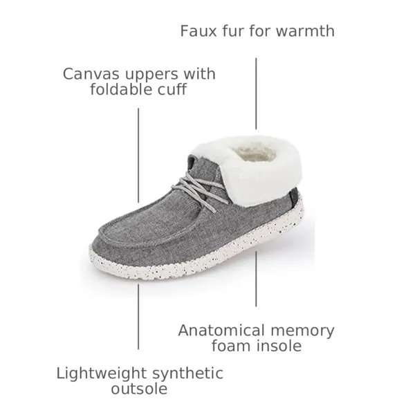 Hey Dude Britt Womens Faux Fur Lined Slip On Shoes Gray Cozy Casual‎ - Size 8 - Image 6