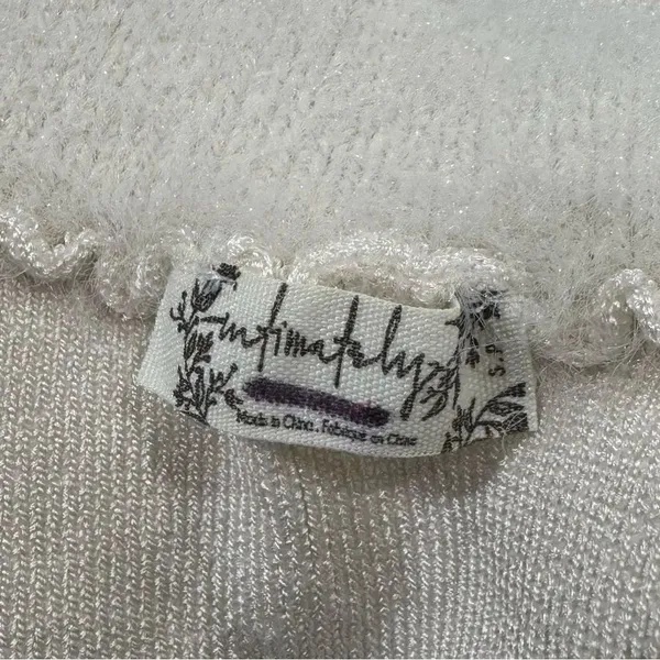Free People Intimately Fuzzy Collar Cropped Tank Top Women’s Small - Image 2