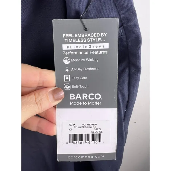 Grey’s Anatomy by Barco 5-Pocket Drawstring Scrub Pants Steel Blue 4XL NWT - Image 4