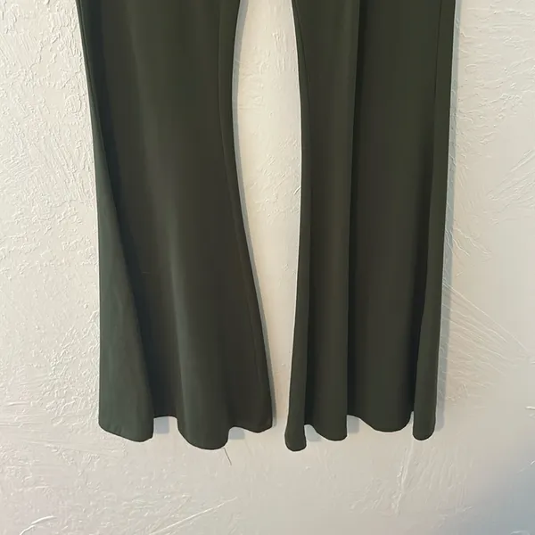 Forever 21 Army Green Bell Bottom Flair Leggings - Image 2