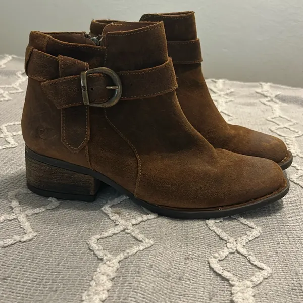 Born Brown Ankle Booties with Buckle Size 8 - Image 3