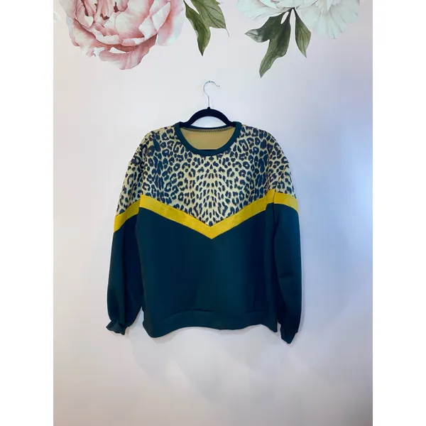 SheIn Color Block Leopard Panel Drop Shoulder Sweater 2XL - Image 14
