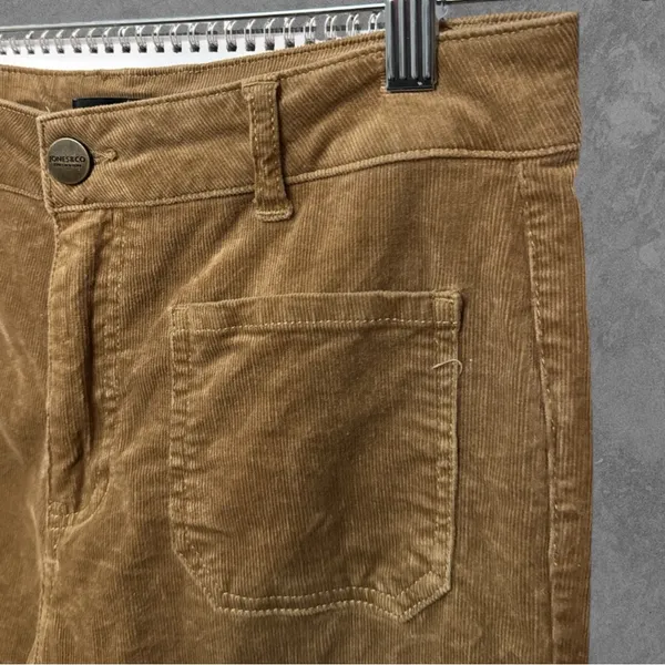 JONES NEW YORK | Jones & Co Straight Leg Tan Corduroy Trousers Pants Size 6 - Image 2
