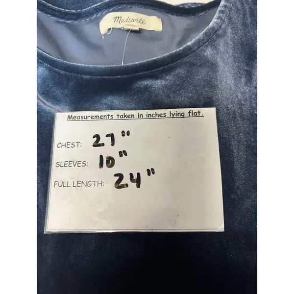 Madewell Women's Butterfly Velvet Top Blue XL - Image 7