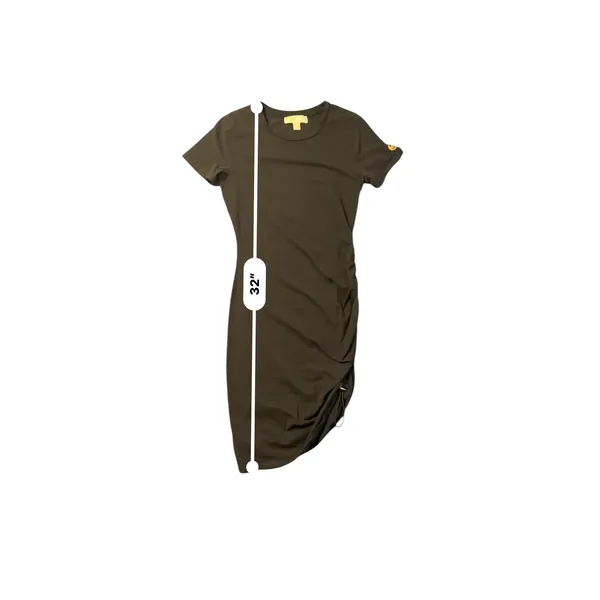 Michael‎ Kors Black Ruched Side Drawstring T-Shirt Dress MK Logo - Image 6
