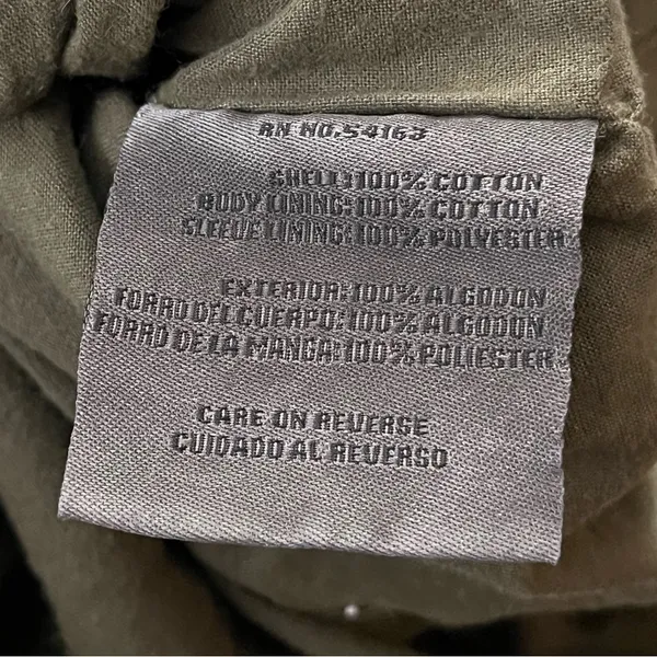 Levi’s Quilted Utility Military Jacket Epaulets Army Green XL - Image 9