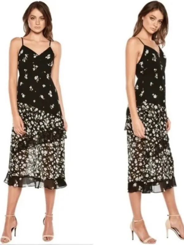 BARDOT Floral Slip Midi Dress - Image 2