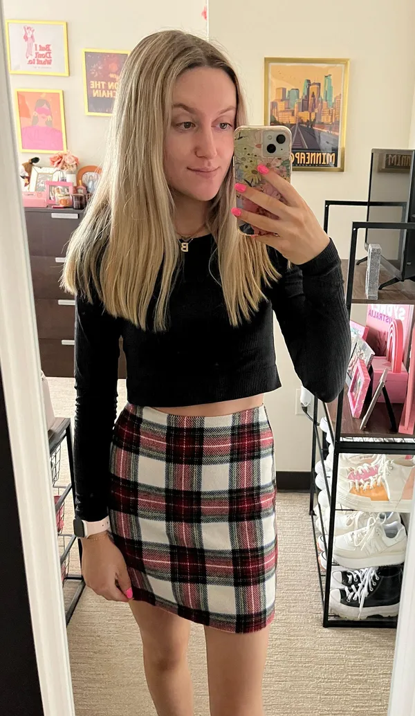 Mini Plaid Skirt - Image 5