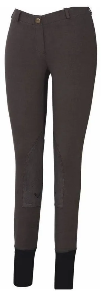 TuffRider Women's Starter Pull-On Knee Patch Breeches Charcoal Gray‎ Size Small - Image 2