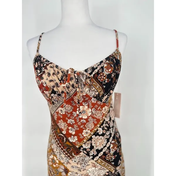 Inspired Hearts Midi Dress Size M Babydoll Patchwork Boho Y2K Hippie‎ Festival - Image 2
