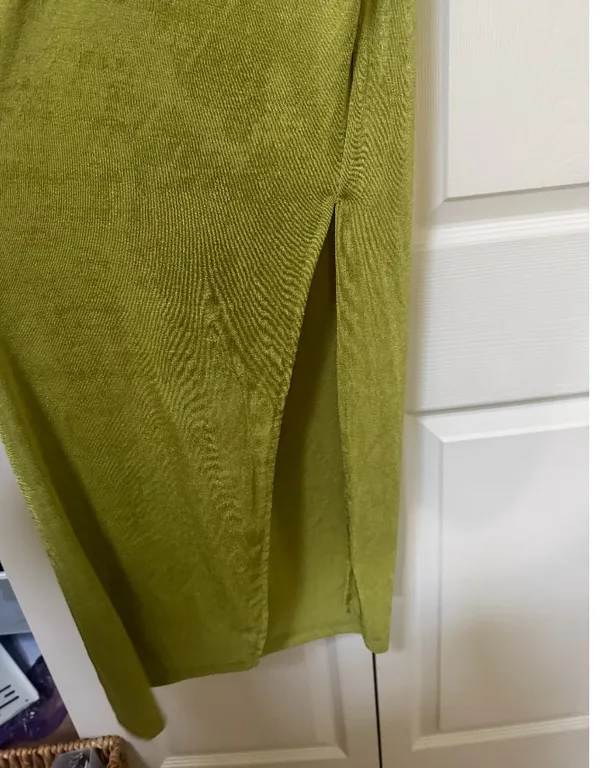 SHEIN Olive Green Backless Halter Maxi Dress Size S US 4 - Image 2