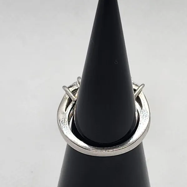 Sterling Silver Round Cubic Zirconia Halo Art Deco Ring (5) - Image 9