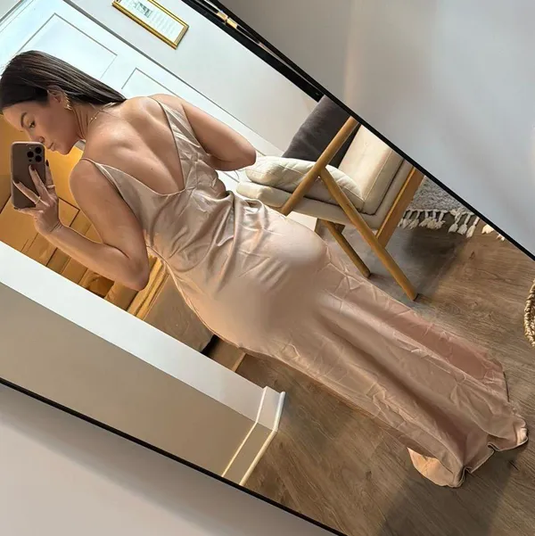 Silk Dress Pink Size 6 - Image 4