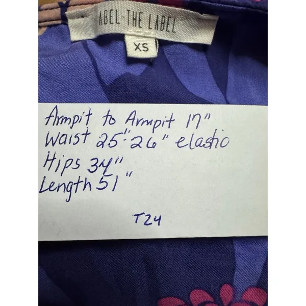 Anthropologie Abel The Label Maxi Dress XS Smocked Tiered Ruffle Flutter Coastal - Image 9