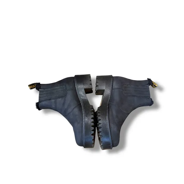 Dr. Martens Rometty Faux‎ Fur Boots Size 6 Women's Black Leather Platform Lug - Image 3