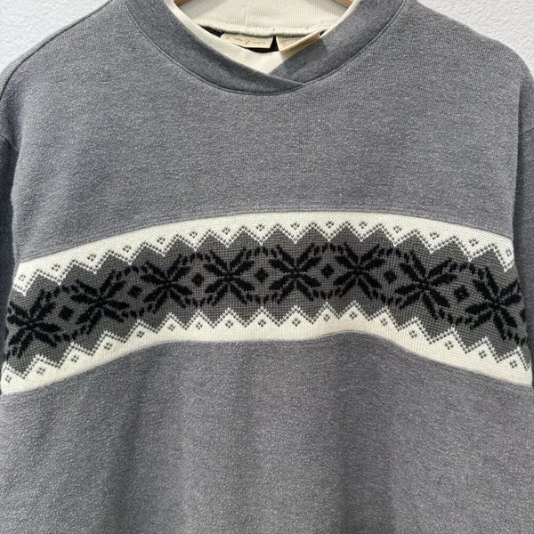 VTG Bobbie Brooks Charcoal Gray Crew Neck Winter Knit Sweater Ladies Size XL - Image 6