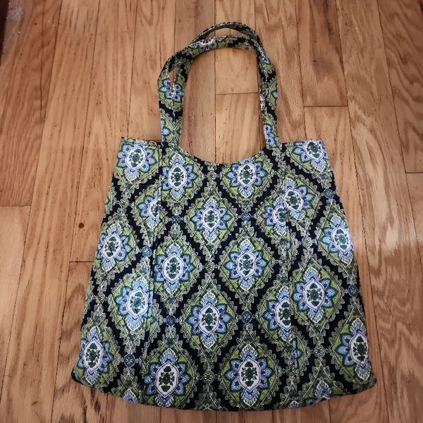 Vera Bradley Handbag Tote Petal Paisley Quilted Classic‎ Front Pocket Bohemian - Image 2