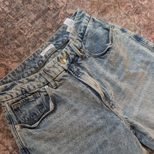 Good American Good‎ 90s Jeans Light Blue Wash Loose Wide Leg GNIL999T Size 00/24 - Image 4