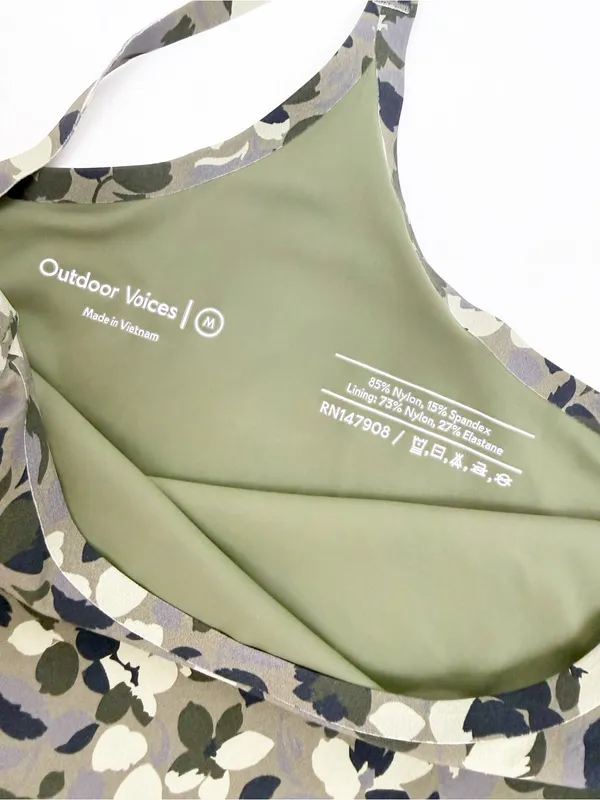 Outdoor Voices The Exercise Dress Tennis Athletic Tea Tree Floral Olive Green - Image 16