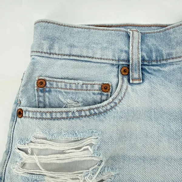 American Eagle Strigid Shorts Womens 4 High Waisted Distressed‎ Festival Denim - Image 2