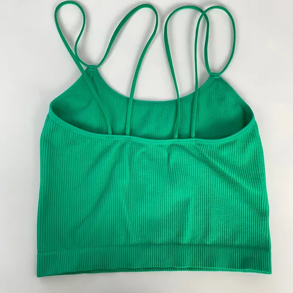 Colsie Brami Ribbed Bralette Women Size Small Green Stretchy Comfortable Strappy - Image 2