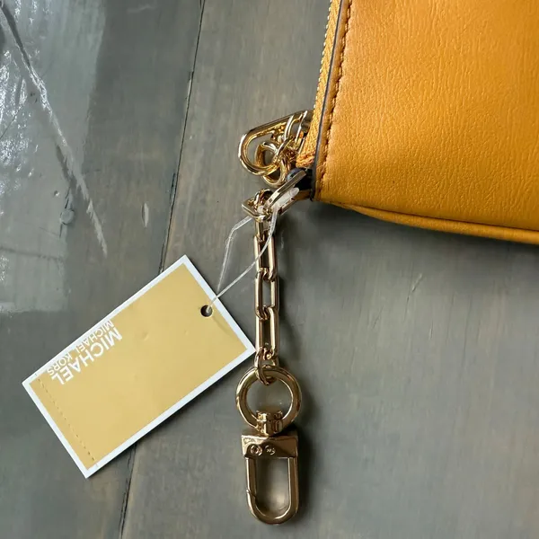 Michael Kors Parker Marigold Leather Zip Card Case Wristlet Wallet NWT - Image 6