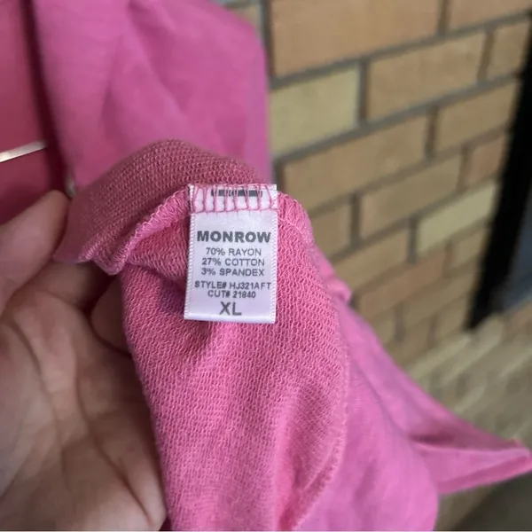NWT Monrow Supersoft Zip Up Hoody Full Zip Sweater Pink Size XL - Image 6