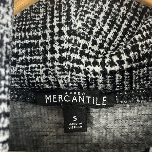 J.Crew mercantile funnel neck plaid pullover sweater Black - Image 3