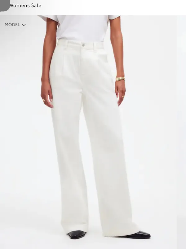 Madewell The Harlow White Wide-Leg Pants Size 30 - Image 2