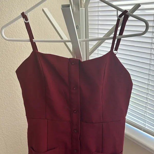 Dark red mini dress - Image 2