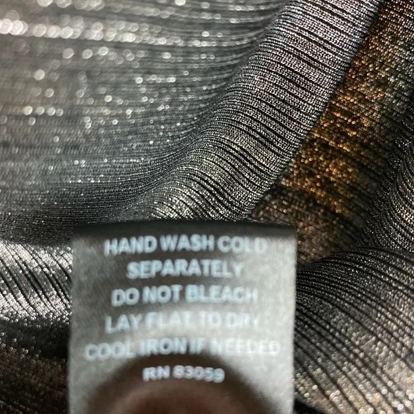 DREW Draped Neck Metallic Gray Sleeveless Top - Image 11