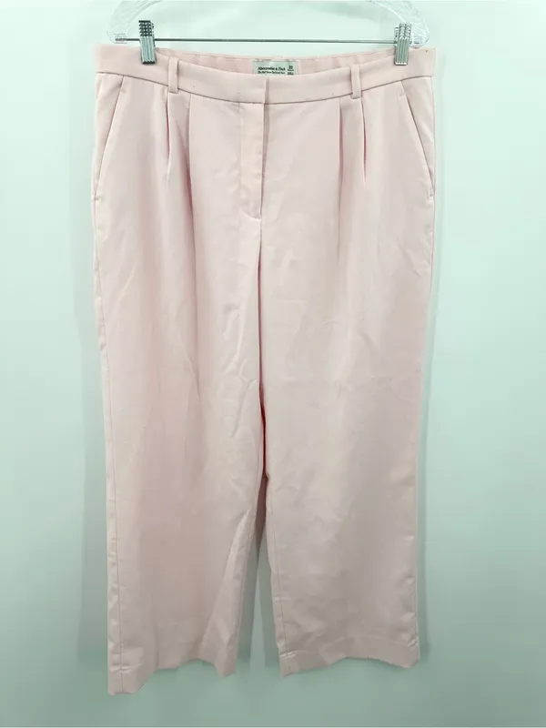 Abercrombie‎ & Fitch Women's Pink The Sloane Tailored Wide Leg Pant Size 32 - Image 2