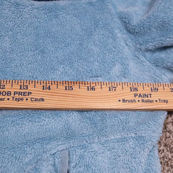The North Face Osito Fleece‎ Hoodie Womens Medium Blue Full Zip Jacket Coat - Image 10