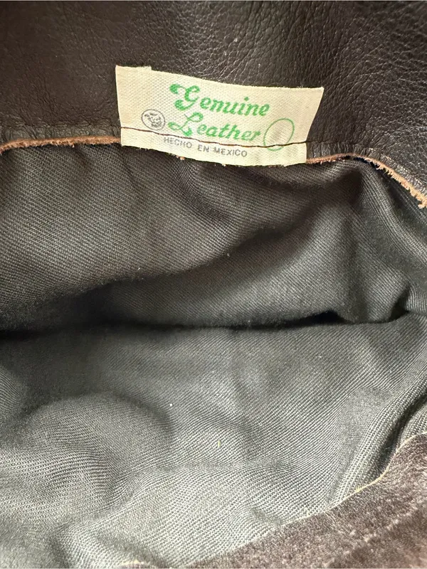 Vintage Genuine Leather Tote Bag Brown Slouchy Made in‎ Mexico - Image 9