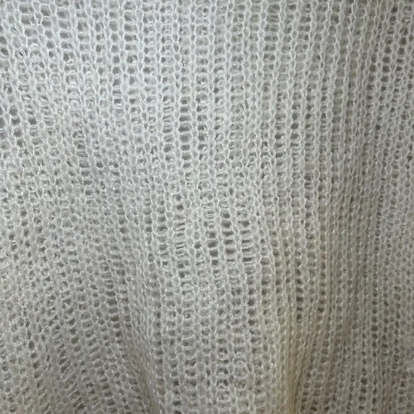 John Galt Brandy Melville White Open Knit Mohair Wool Blend Sweater OS minimal - Image 3