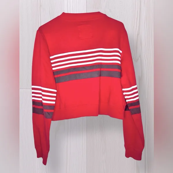 Women’s Hollister Striped Cropped Sweatshirt - Image 3